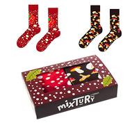 ZOOKSY - Calze Estivi Colorate per Uomo Donna 2 Paia MixTury I Taglia (41-46) I in Scatola Perfetti per Essere Regalati I Calzini lunghi in Cotone I Calzini Unisex Fantasia I Motivo: Funghi