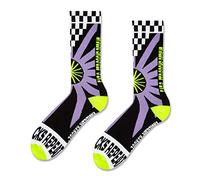 ZOOKSY Calzini Fluorescenti, Design Rave Anni '90, Neon UV, Cotone OEKO TEX, Verde Luminoso, Colore UNITY, Taglia 41-46