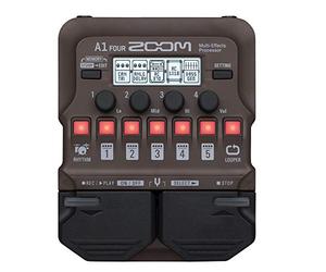 Zoom A1 FOUR Pedale per processore multi-effetto per strumenti acustici, modellazione acustica, Looper, sezione ritmica, per chitarra, sassofono, tromba, violino, armonica e basso verticale