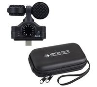 Zoom AM7 - Microfono stereo per dispositivi USB-C Android + custodia morbida per trasporto Keepdrum