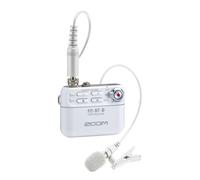 Zoom F2-BT Registratore da campo con Bluetooth e microfono lavalier bianco