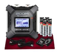 Zoom F3 Professional Field Recorder, Registrazione Float a 32 bit, doppi convertitori A/D, 2 ingressi XLR/TRS con MicroSD da 64 GB, 4 batterie AA, 2 cavi XLR e panno in microfibra