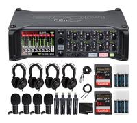 Zoom F8n Pro MultiTrack Field Recorder Bundle con 4 x Zoom ZDM-1 Podcast Mic Pack con 2 x 4 batterie AA e caricabatterie e 2 x 64 GB Extreme PRO Memory Card