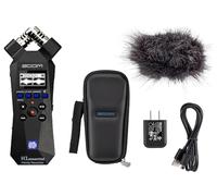 Zoom H1essential - Registratore audio portatile a 2 tracce a 32 bit con APH-1e con parabrezza peloso, custodia imbottita, adattatore CA e cavo USB C