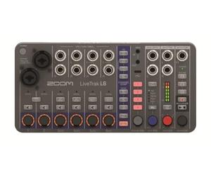 Zoom L-6 - Registratore e Mixer Audio Digitale a 6 Canali, Float a 32 Bit, 2 Ingressi combo + 4 Stereo, EQ a 3 Bande, 1 Uscita Master su 2 Jack TRS - Adattatore di Rete AD-17 e Cavo USB Integrati
