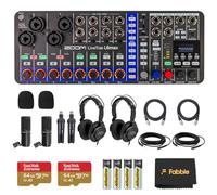 Zoom LiveTrak L6max - Set di mixer/registratore digitale con 2 microfoni Podcast ZDM-1, cuffie, supporto microfono, cavo XLR, parabrezza, batterie, schede MicroSD