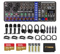 Zoom LiveTrak L6max - Set di mixer/registratore digitale con 4 microfoni Podcast ZDM-1, cuffie, supporto microfono, cavo XLR, parabrezza, batterie, schede MicroSD