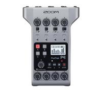 Zoom PodTrak P4 Podcast Recorder, alimentato a batteria, 4 ingressi per microfono, 4 uscite per cuffie, Ingresso per telefono, Audio Pads, Registrazione su scheda SD, Modalità interfaccia audio