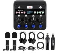 Zoom PodTrak P4next Podcast Recorder Bundle con ZDM-1 Podcast Mic Pack include microfono dinamico, cuffie, treppiede, parabrezza e cavo XLR (P4next + Podcast Mic Pack Bundle)