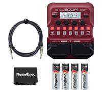 Zoom Processore B1 Four MultiEffects per chitarra + Premium Max AA (4 pezzi) + cavo per strumenti, 3 m.