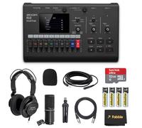 Zoom R12 MultiTrak Registratore Portatile Bundle con ZDM-1 Podcast Mic Pack, cuffie, supporto microfono, cavo XLR, parabrezza in schiuma, batterie e scheda microSD da 32 GB