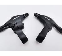 ZOOM - Set di leve del freno per bici da corsa, in lega di alluminio, colore nero, lato sinistro e destro, con campana invisibile da applicare su V-Brake C (1 coppia con campanella)