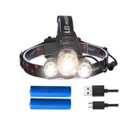 Zoomable Headlamp 3000Lm Head Torch LED Head Light Rechargeable Camping Flashlight