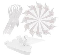ZOOMPIL 50pcs Coni Matrimonio Bianco Portaconfetti, Coni Riso Bianchi, Scatole Regalo Bianche Cono, per Matrimonio, Compleanno, Battesimo, Festa di Laurea, Natale, Dolce, Scatola di Caramelle