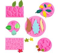 ZOOMPIL Foglie Stampo in silicone, Foglie d'acero Foglia di Silicone 6 Pezzi, Cioccolato Dolci, Per Fai Da Te Fai Da Torta Decorare Strumenti Da
