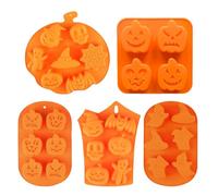 ZOOMPIL Halloween Stampi in Silicone per Dolci, 5pcs Stampi in silicone per zucca Halloween, per caramelle di Halloween, Muffin e Cioccolatini, Torte, Candele