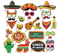 ZOOMPIL Messico Fiesta Photo Prop, Forniture per Feste di Carnevale Messicano per il Primo Maggio Selfie Party Supplies Fiesta Decorazione per Foto Festa a Tema Messicana (25 Pezzi)