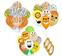ZOOMPIL Palloncini a Strisce per Animali, 30pcs Palloncini Compleanno Animali Giungla, 12 Pollici Palloncini Giungla Safari, Palloncino Animale per i Bambini Decorazione Festa di Compleanno