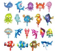 ZOOMPIL Palloncini Animali Marini, 20 Pezzi Palloncini a Forma di Pesce Marino, Bambini Animali Marini Elio Palloncini Palloncini Shark, per Kid Festa di Compleanno Decorazioni