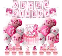 ZOOMPIL Palloncini per la Consapevolezza del Cancro al Seno, 38 pezzi con Nastro Rosa Banner Palloncini sul Cancro al Seno per Decorazioni per Feste per la Consapevolezza del Cancro al Seno