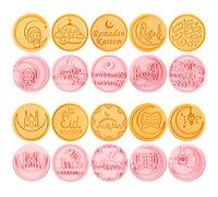 ZOOMPIL Parti di testa di Eid Mubarak, taglieri di biscotti 3D in plastica 3D, stampo di biscotti Mubarak Eid, per fondente, biscotti, cioccolato, pasticcini