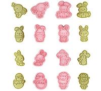 ZOOMPIL Pasqua Formine Biscotti, Tagliabiscotti 3D Pasqua, 8 pezzi Cutter Cookie Plastica, Coniglio, Uovo, Conigliett, Pulcino, Stampo Plastique 3D