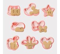 ZOOMPIL Stampi Biscotti Topolino, Mouse Cookie Cutter Set, Accessori da Cucina, 3D Tagliabiscotti, Stampi per Biscotti per Bambini, per Fondente, Cookie, Torta Decorazioni, 8 Pezzi