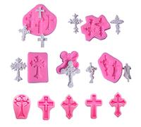 ZOOMPIL Stampi In Silicone a Croce, 10 Pezzi Stampi In Silicone a Forma Di Croce, Per In Dolci, Pane, Mousse, Gelatine, Decorazioni