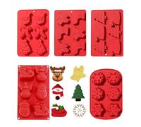 ZOOMPIL Stampi per Dolci Natalizi, 5 pezzi Stampo Natalizio al Cioccolato, per Cioccolatini in Silicone, Set di Stampi per Cioccolato Forme Come Albero di Natale