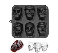 ZOOMPIL Stampo per Halloween a forma di teschio, Stampi per cubetti di ghiaccio con teschio 3D, Stampi in Silicone con Teschio, per Caramelle, Cioccolato, Gelatina, Cubetti di Ghiaccio