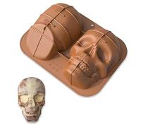 ZOOMPIL Teschio Stampo in Silicone,Stampo Torte Halloween, Stampo per Torta Con Teschio in Silicone Realistico Grande, per Preparare Torte, Cubetti di Ghiaccio, Mousse,Decorazioni di Halloween