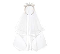 ZOOMPIL Velo Sposa Addio al Nubilato, Velo Per Fascia da Sposa Con Perle, per Addio al Nubilato da Sposa Accessori da Donna e Decorazioni per Feste di Matrimonio