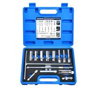 Zoomtools Chiave per Candele, Set di Bussole Magnetiche per Candele di Accensione (14, 16, 18mm, 3/4", 13/16") con Impugnatura a T, Estrattore per Candelette 8-12mm, Spessimetro e Snodo Universale