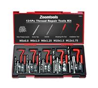 Zoomtools Kit di riparazione per filettature HSS, 131 pezzi, strumento di riparazione metrico M5 M6 M8 M10 M12
