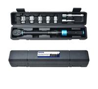 Zoomtools Set di 8 chiavi dinamometriche regolabili da 1/2", 20-220 Nm, precisione errore ±3%, con serratura e 72 denti, estensioni da 7,6 cm e 12,7 cm, prese da 17-19-21-22-24 mm per auto, moto