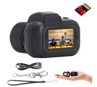 Zoomu Mini Camera Keychain, Zoomu 1080P Mini Digital Camera Keychain, Tiny Nostalgia Cam, with Led Flash Light and Hd Screen, Key Chain Cam That Works for Photo/Video (128 GB)