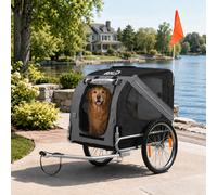 zoomundo Rimorchio Per Cani Transportino Passeggino Bicicletta Rosso Animali