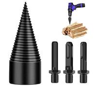 Zoonvii 32 mm Spaccalegna Cono di Legno,Cono per Vite Spaccalegna,con 3 Manici,Trapano per Cono,Trapano ad Alte,Trapano per Legna da Ardere,Spaccalegna per Legno,Spaccalegna Elettrico