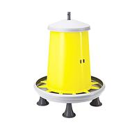 Zootec Mangiatoia a tramoggia antispreco, Asta per la Regolazione del mangime, Coperchio e Piedini. Ideale per Galline, Pulcini, Anatre e avicoli Simili, capacità 5kg