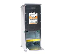 Zootec Mangiatoia per Galline, Polli, Capienza 11 kg, Antitopi, Antipioggia, Antispreco, Automatica, a Pedale, in Lamiera Zincata, da Esterno e Interno [20.7 x 22.4 x 59.7]
