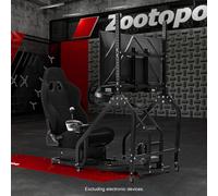Zootopo Cockpit Del Simulatore Di Corse Con Sedile Nero E Supporto TV Logitech