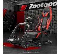 Zootopo Racing Sim Cockpit Con Sedile E Triple TV Stand Fit ForThrustmaster