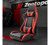 Zootopo Sedile Rosso Simulato Da Corsa In PVC Con Cuscino Per Il Collo E Lombare