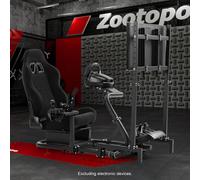 Zootopo Semi Aperto Corsa Sim Cockpit Con Sedile Nero & TV Stand Fit Logitech