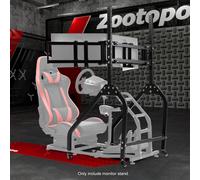 Zootopo Supporto Triplo Monitor Con Ruote Per Il Cockpit Del Simulatore Di Corse