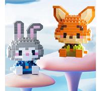 Zootropoli di Cartoni Animati JudithLaverne Hopps Nick. Blocchi da costruzione Wilde Judy Nik Toys Mini Brick Cartone Animato Modello Asd Bambole Giocattoli Kid Regali A-Judy,B-NickABS