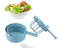 ZOOWMRALK Cestello for lavare la frutta, centrifuga for insalata con manico, cestello for lattuga, asciugatrice for verdure, scolapasta for , centrifugare e scolare(Blue)