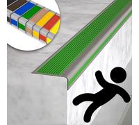 ZOOWMRALK Striscia for pedali, transizione gradini, antiscivolo, striscia di for interni, protezione flessibile for bordi in gomma(Green,1m)