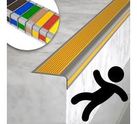 ZOOWMRALK Striscia for pedali, transizione gradini, antiscivolo, striscia di for interni, protezione flessibile for bordi in gomma(Orange,1m)