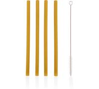 Zopa Silicone Straw cannuccia in silicone + spazzola 6 m+ Mustard Yellow 4 pz